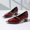 Metal Chain One Strap High Heels Collision Avoidance Pointed Toe Shallow Mouth Non-Slip Shaped Heel Single Shoes