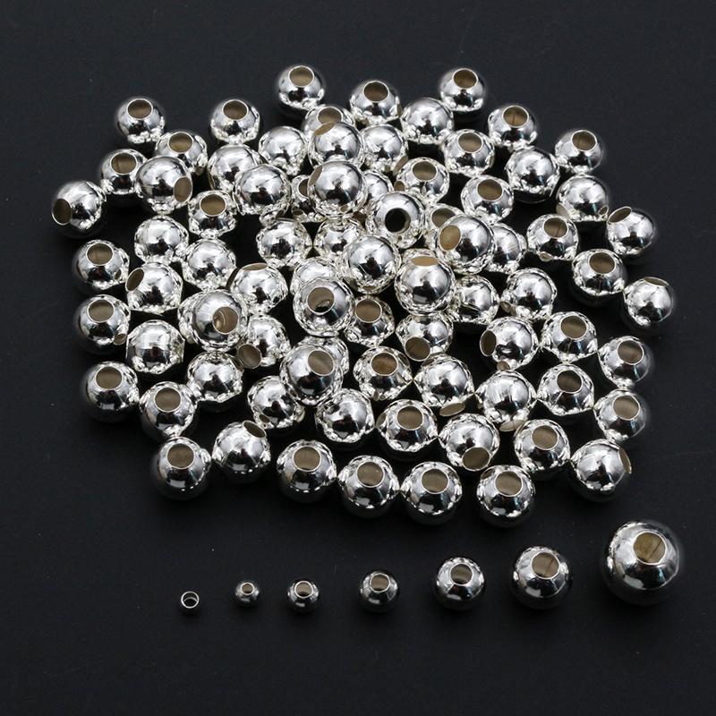 50-500pcs/lot 2-8mm Gold Silver Color Round Spacer Beads Ball End Seed Metal Beads For DIY Jewelry Making Findings Accessories