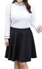 Gold Japan Plus Size Flared Mini Skirt with Elastic Waist Women's A-Line (4L, Black)
