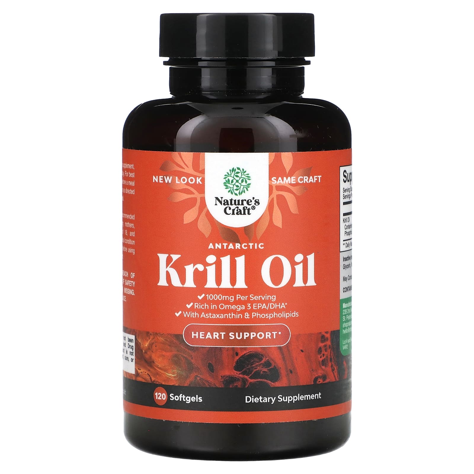 

Nature S Craft, Antarctic Krill Oil, 120 Softgels (500Mg per Softgel)