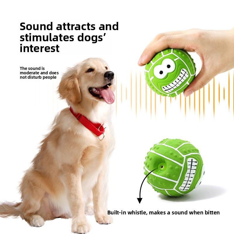 Neuer Smiley-Ball Latex Geräusche machendes Spielzeug Zähneknirschen und Reinigen Haustier Latexball Hundespielzeug Haustierbedarf
