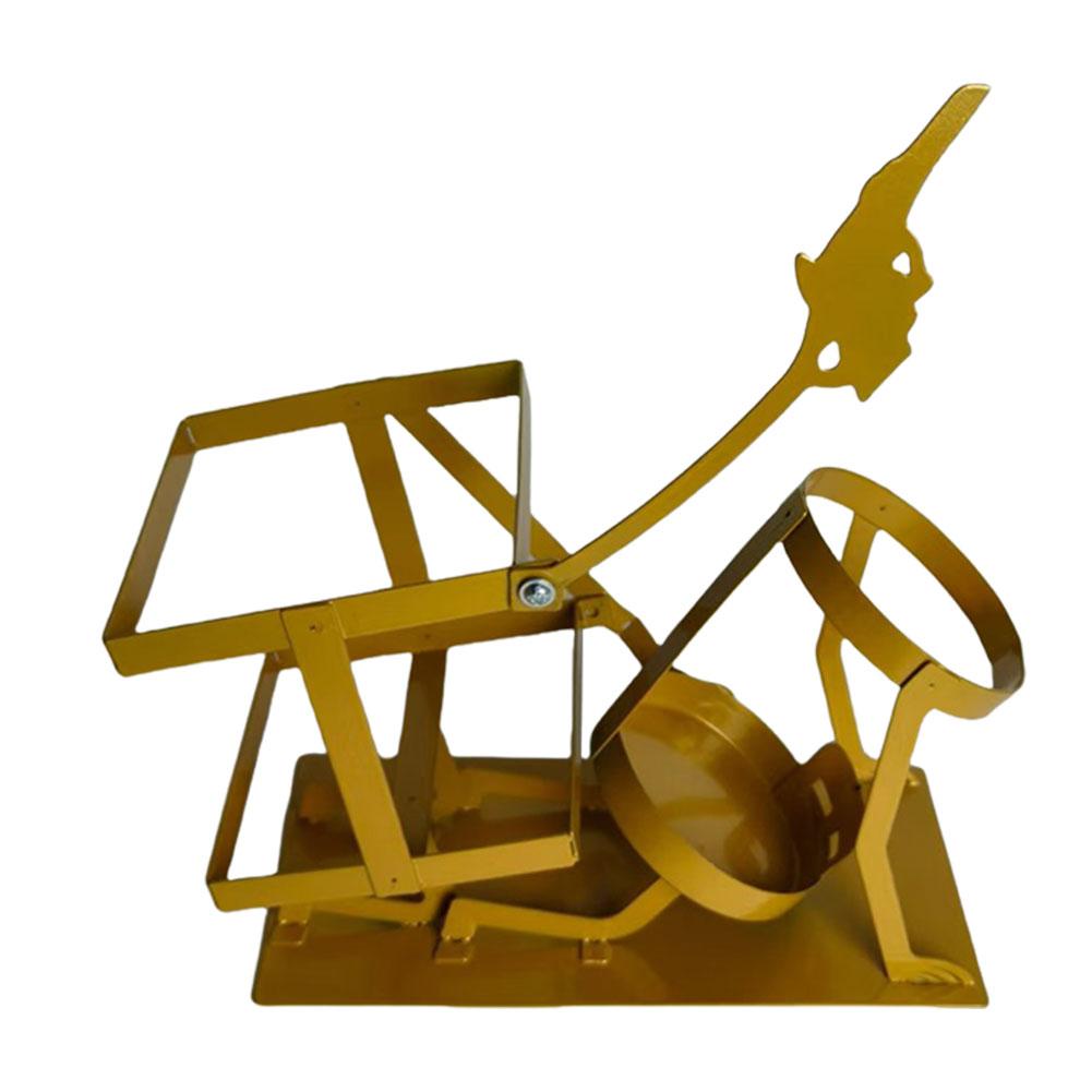 Retro Metal Red Wine Rack Skull Skeleton Design Wine Holder Skull Metal Wine Rack for Home Kitchen Bar Table Decoration