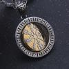 Runes Viking Compass Necklace Men's Nordic Amulet Hip Hop Boutique Biker Pendant Stainless Steel Jewelry Gift
