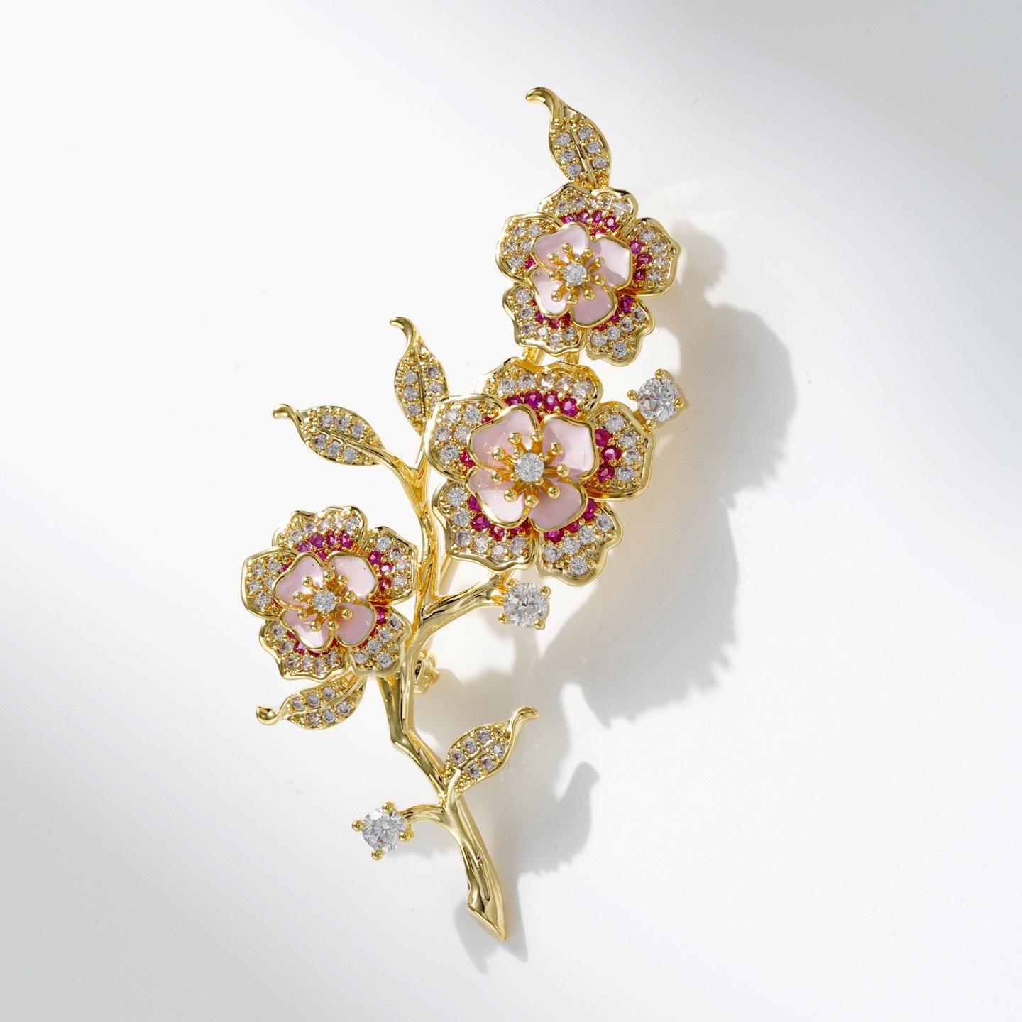 Bo Xin Yun Luxury Zirconia Plum Blossom Brooch: Exquisite Chinese Style Jewelry