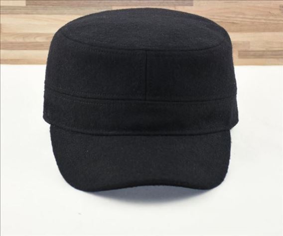 Fall and winterwoolen military hat large head circumference men's hat wind flat top hat casualfashionheattech middle-aged and elderly men