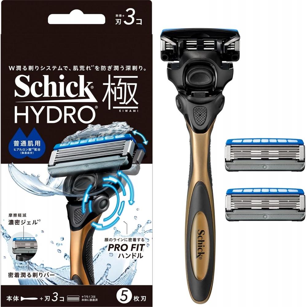 Schick Men S Hydro 5 Razor Holder  Ultimate Skin   Body + 3 bladeS