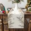 Weihnachtslicht Luxus Tischläufer Schwarz Gold Schneeflocken Baumzweigmuster Für Weihnachtsfeier Feiertags-Heimdeko