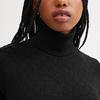 Coach Solid Color Knitted High Neck Long Sleeve Dress Women dresses Black CN706-BLK
