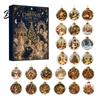 Acrylic Hanging Decorations Christmas Advent Calendar 2D Flat Crystal Ball Pendants with Lanyard Decorative Wall 24 Day Tree Ornament for