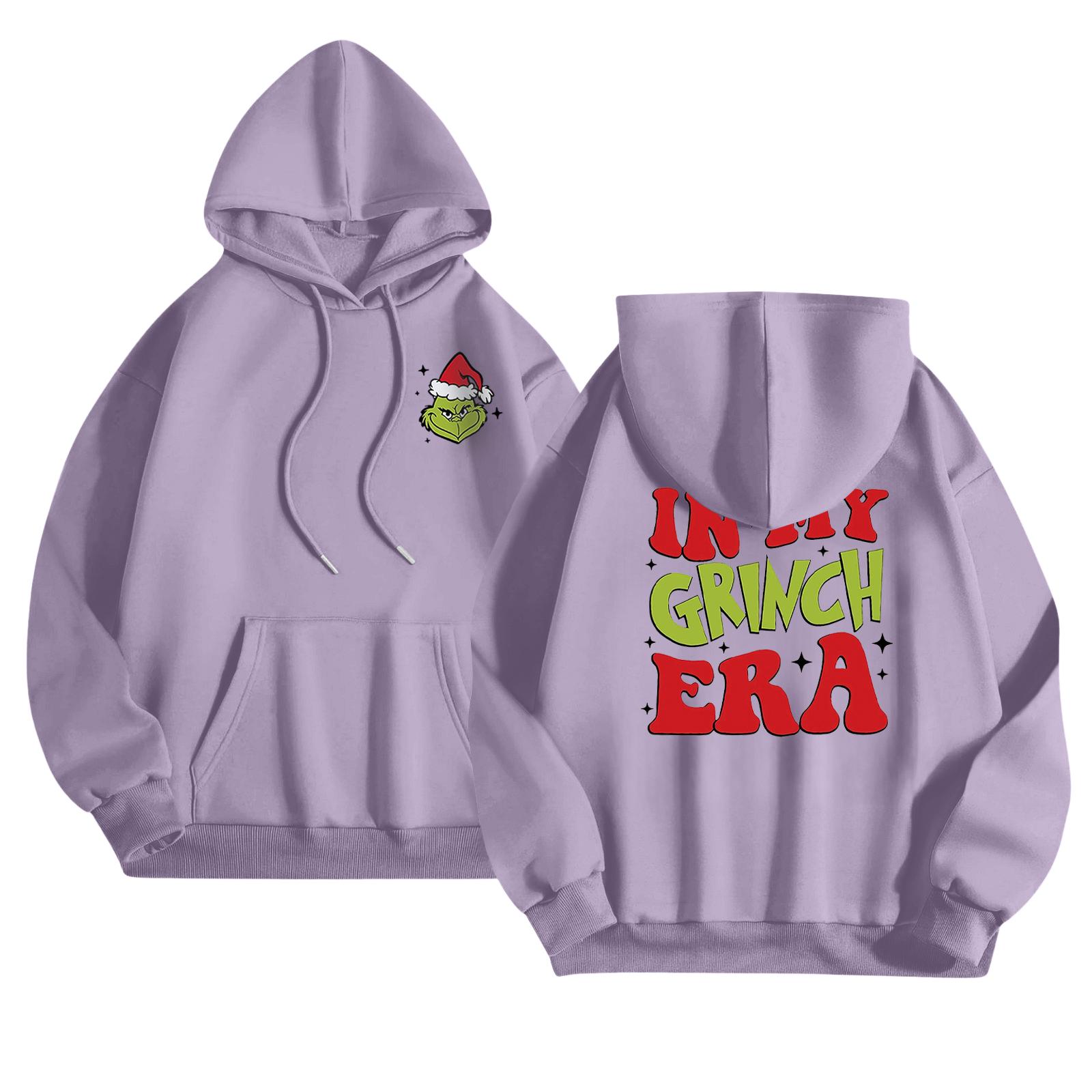 Women s Fashionable Casual Long-Sleeved Hooded Printed Sweatshirt L фиолетовый