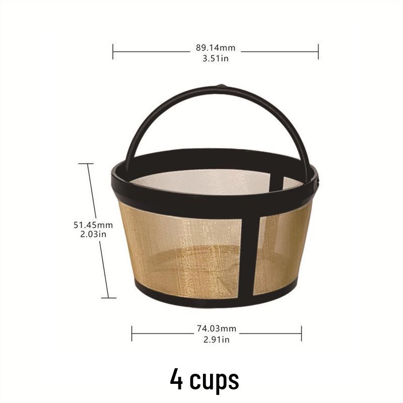 

Мистер. Кофе 304 Золотой фильтр для кофеварок: Круглый, одобрено FDA, разделение чая и воды, подходит для 4-10 чашек.