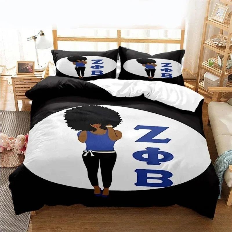 3D Print 1920 Zeta Phi Beta Society Bedding Set Double Twin King Duvet Cover Comforter Pillowcase Boys Girls Adults Bedroom