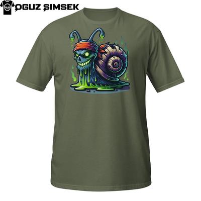 Zombie Schnecke T-Shirt | Schleim Schädel Schale Kriechtier | Gruseliges Horror T-Shirt