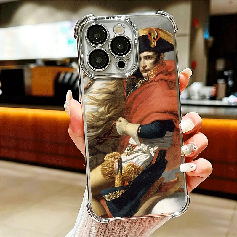 

Napoleon Bonaparte Soft Phone Case For iPhone 15 16 17 Air 14 Pro Max 16E Plus 13 12 Mini Plating Anti-Fall Fundas iPhone 14