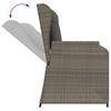 Vidaxl Banco de Jardín Plegable con Cojines, Gris, Ratán Sintético