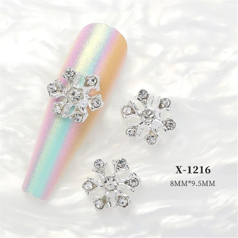Create Beautiful Nail Designs with 10pcs Shimmering Snowflake Nail Charms Nail Decorations