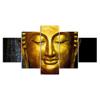 Golden Buddha Face Statue Canvas 5 Piece Wall Print Multi Panel Modern Art Poster Home Decor Picture Gift For Him For Her
