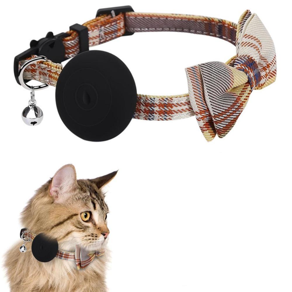 Adjustable Locator Holder Collar Bow Tie Cat Collar Bow Tie Pet Collar With Bell for Airtag Pet Cat