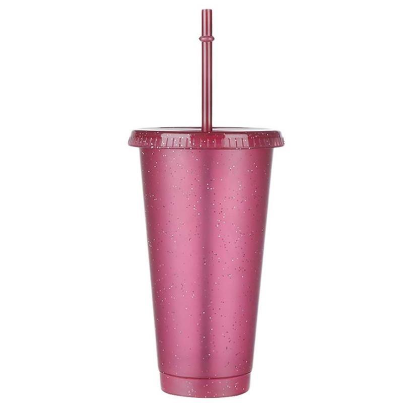 1pcs Summer Creative Water Cup Sequin Glitter Straw Cup Plastic Multi-specification Straw Design Comfortable Straw Cup
