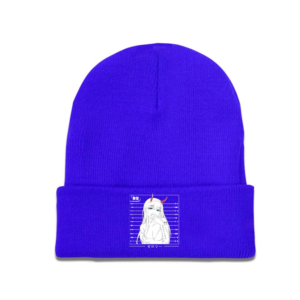 Zero Two Darling In The Franxx Knitted Caps Women's Unisex's Beanie Autumn Winter Hat Polyester Sexy Crochet Cap