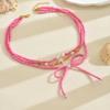 New Bow Colored Beaded Pendant Necklace Summer Versatile Dopamine Jewelry Necklace Women