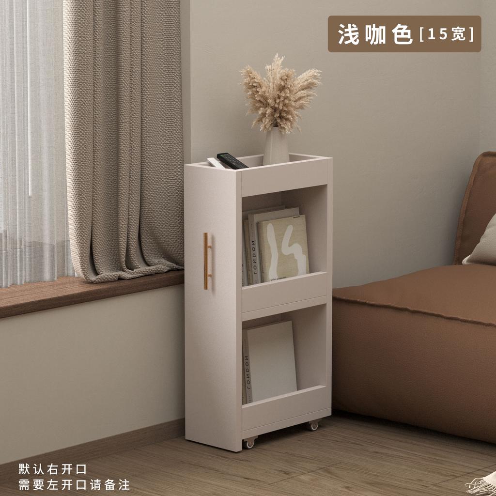 Ultra-Narrow Mobile Storage Unit-Corner Cabinet with Rolling Wheels Bathroom Vanity &Wall Bookshelf Combo Space-saving Organizer