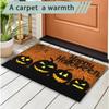 Halloween Pumpkin with Terrifying Face Door Mat Front Door Entrance Inch Welcome Mat for Garden Terrace Home Porch Decoration