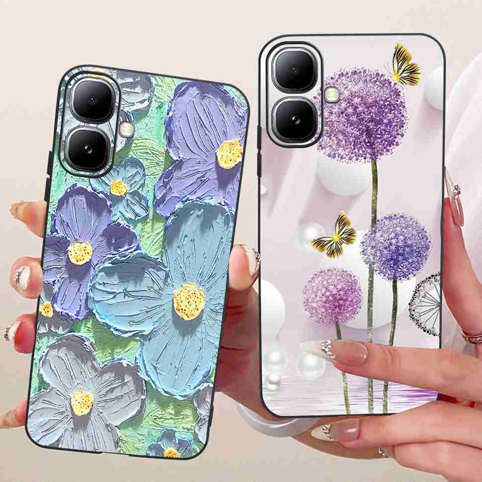 For Infinix Smart 20 4G X6840 X6840B Case Cartoon Cat Dinosaur TPU Black Cover For  Infinix Smart20 smart 20 4G Phone Casing