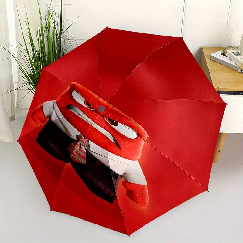 Inside Out 2 Fashion Umbrella, Automatic Opening and Closing Cartoon Design, Iron Ribs and Handle, 8 Ribs, Suitable for All Occasions and Tr
