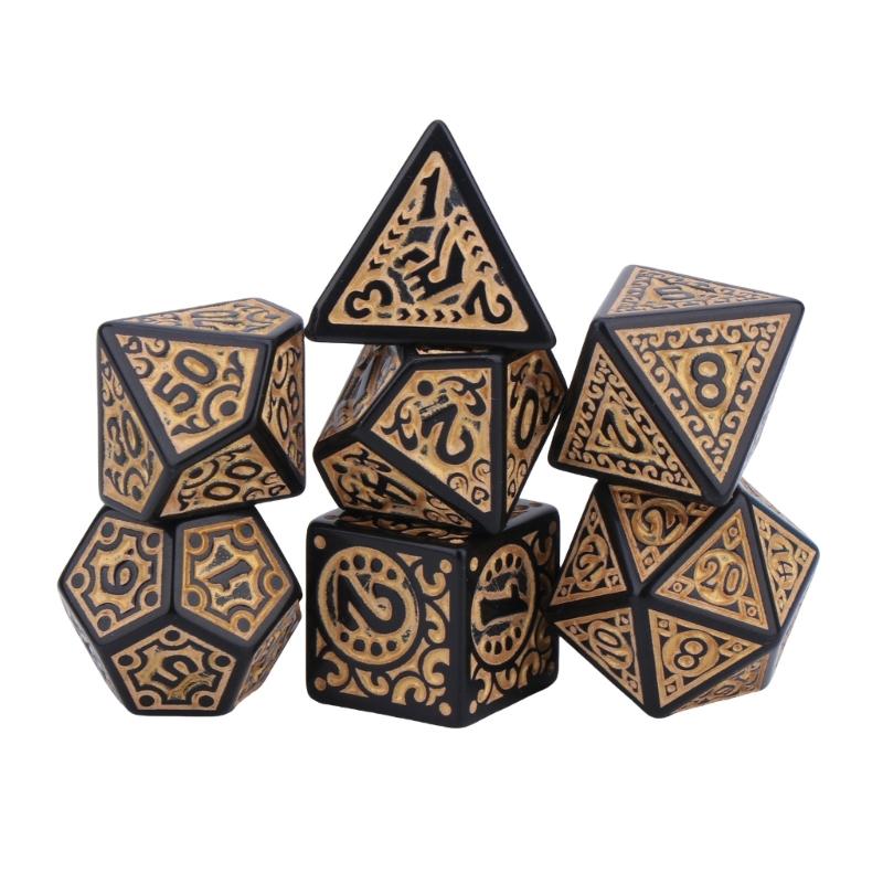 7Pcs/set Polyhedral Acrylic Dices Multiple Face Various Shape Digital Game Dices for Club Party Family Board Game Props