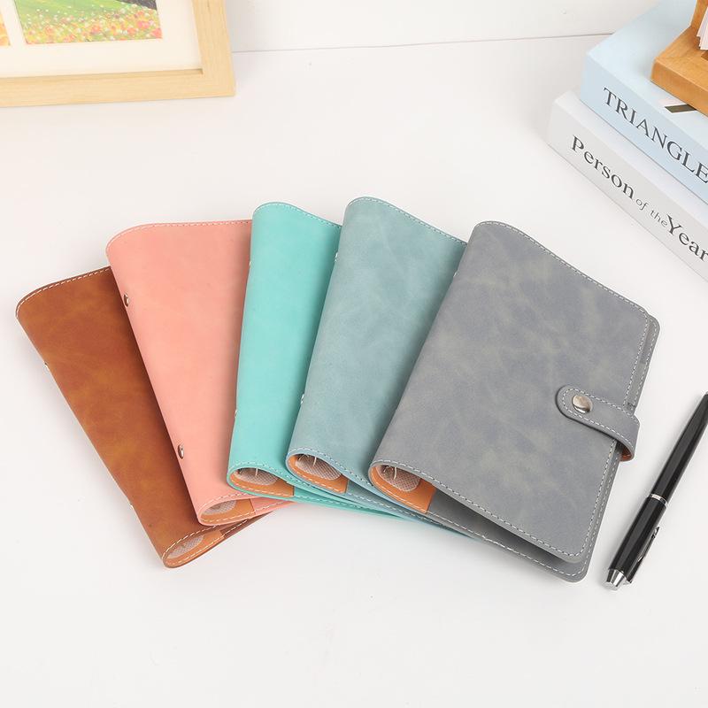A6 PU Leather 6-Hole Planner with Cash Envelope and Notebook Inserts