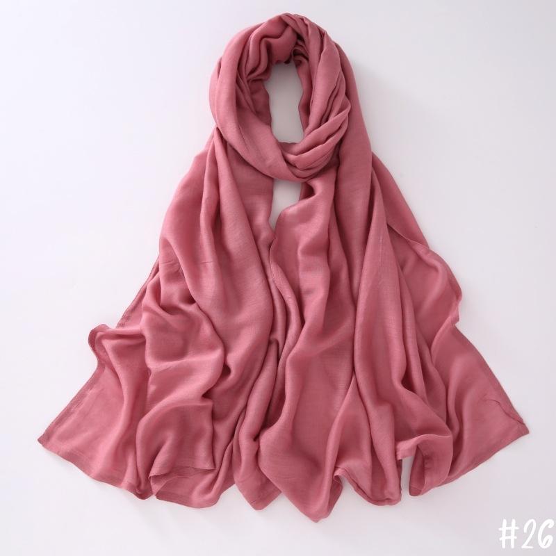 New Thin Modal Scarf For Women Girls Solid Scarves Soft Wide Brim Cotton Breathable Pashmina Shawl Foulard Winter Wrap Shawls