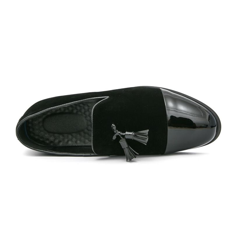 Men Loafers Leather Individuality Formal Business Shoes Coffee Slip On Flats Wedding Dress Prom Shoes Over Sized