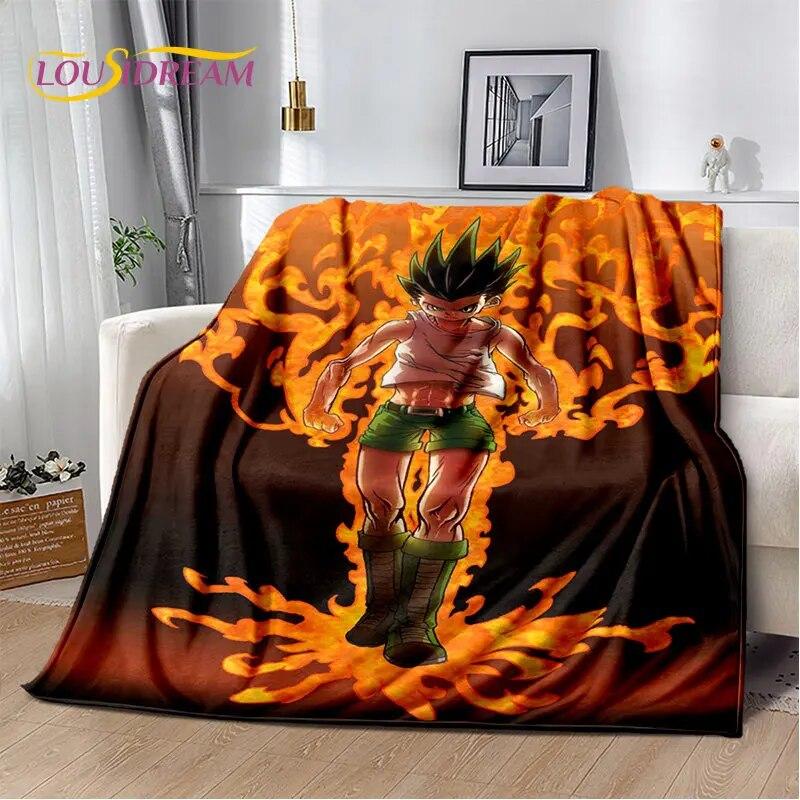 HxH Anime Hunter×Hunter Cartoon Soft Plush Blanket,Flannel Blanket Throw Blanket for Living Room Bedroom Bed Sofa Picnic Cover
