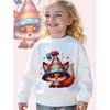 Kids Crewneck Sweatshirt, Festive Party Fox Graphic Print, Soft Casual Long Sleeve Pullover