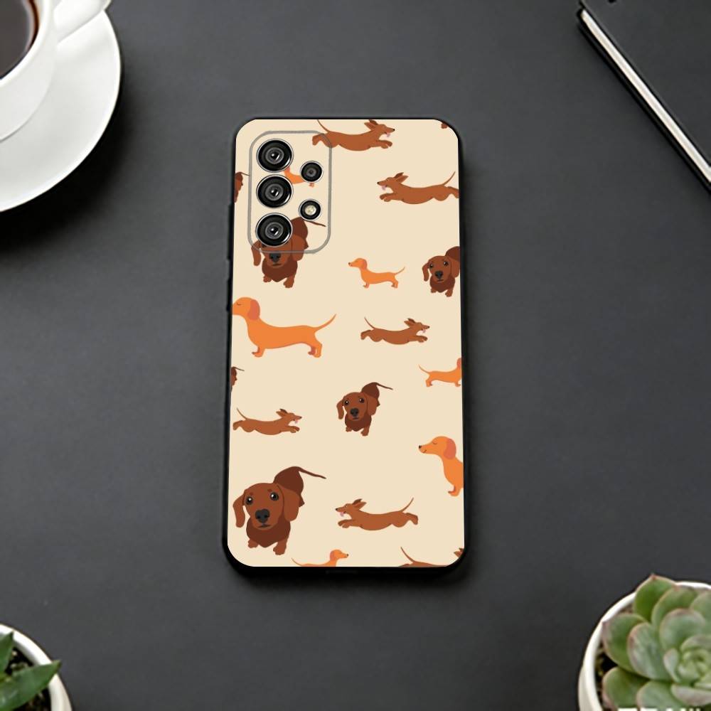

Cute Dachshund Sausage D-Dog Phone Case For Samsung S25,S24,S21,S22,S23,S30,Ultra,S20,Plus,Fe,Soft Silicone Black Cover Samsung S25ULTRA