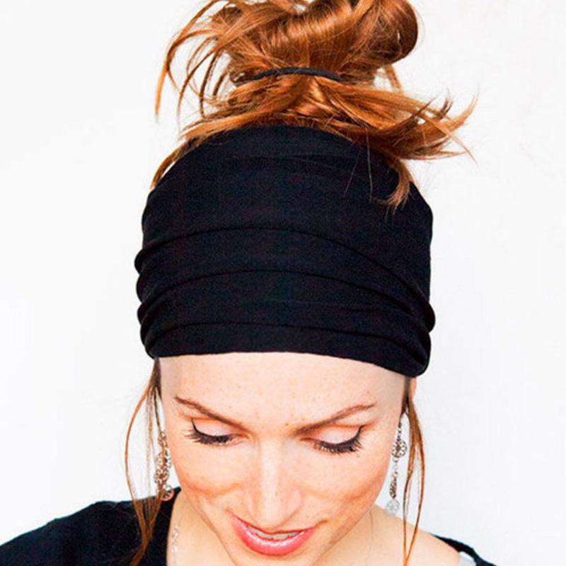 Weiches elastisches Stretch-Lauf-Haarband für Damen, breites Haarband, Kopfwickel, Yoga-Stirnband, Turban, LYD