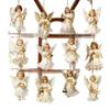 Wooden Xmas Tree Pendant 2D Flat Christmas Decorations Vintage Victoria Angel Ornament Set