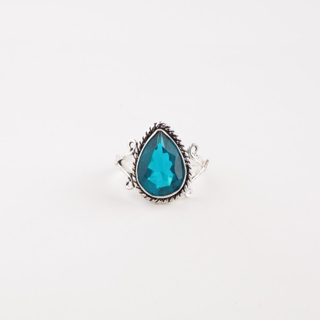 Blue Apatite Gemstone 925 Sterling Silver Jewelry Handmade March Birthstone Ring RR-57-1