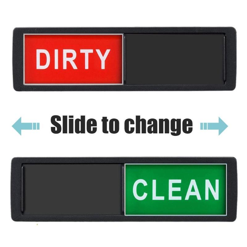 Easy to read anti-scratch sliding clean dirty sign Dishwasher Refrigerator Magnet B