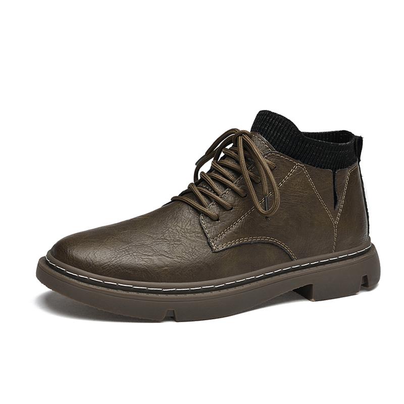 

Модные мужские кожаные туфли, настоящие легкие высококачественные мужские повседневные туфли, на шнуровке, однотонные офисные мужские кроссовки, удобные ботильоны 44 коричневый