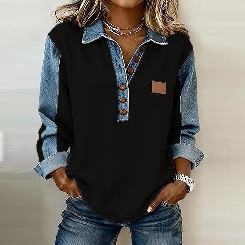 Women's Vintage Print Loose-fitting Long-sleeved Top