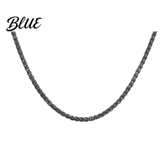 Exquisite Necklace Wheat Chain for Men Gold Black Tone