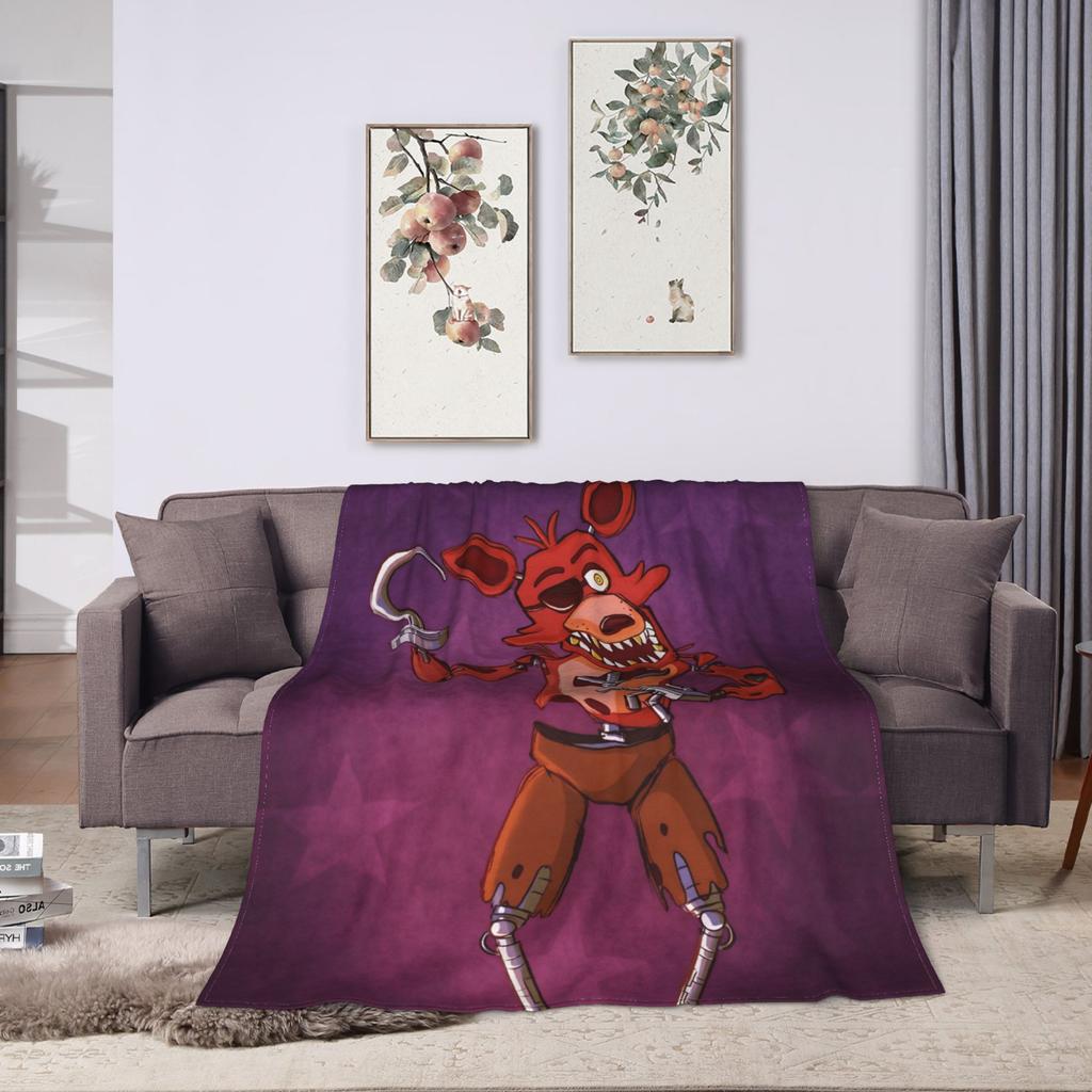 FNAFS At Freddy's Blanket  Warm Graphic Plush Throw Blanket For Living Room Travel Office Flannel Bedspread Bed Cover