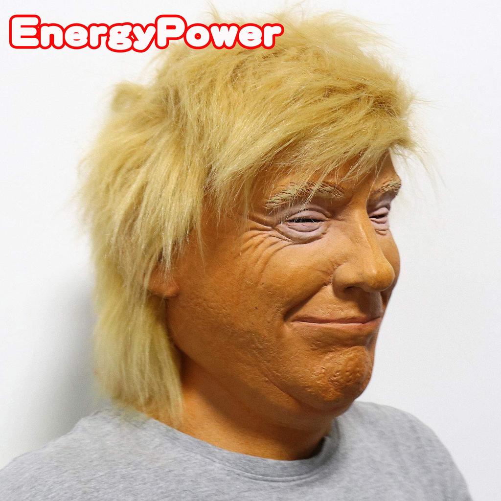EnergyPower President Trump Halloween Cosplay Mask Super Realistic Mask Using Hollywood Special Makeup Technology with Hair Donald Trump Full Face