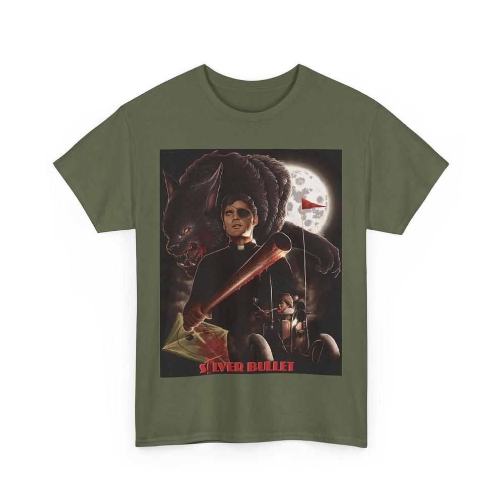 

Silver Bullet Werewolf Movie T-Shirt Retro Horror Film Tee Silver Bullet Shirt Unisex T-Shirt S