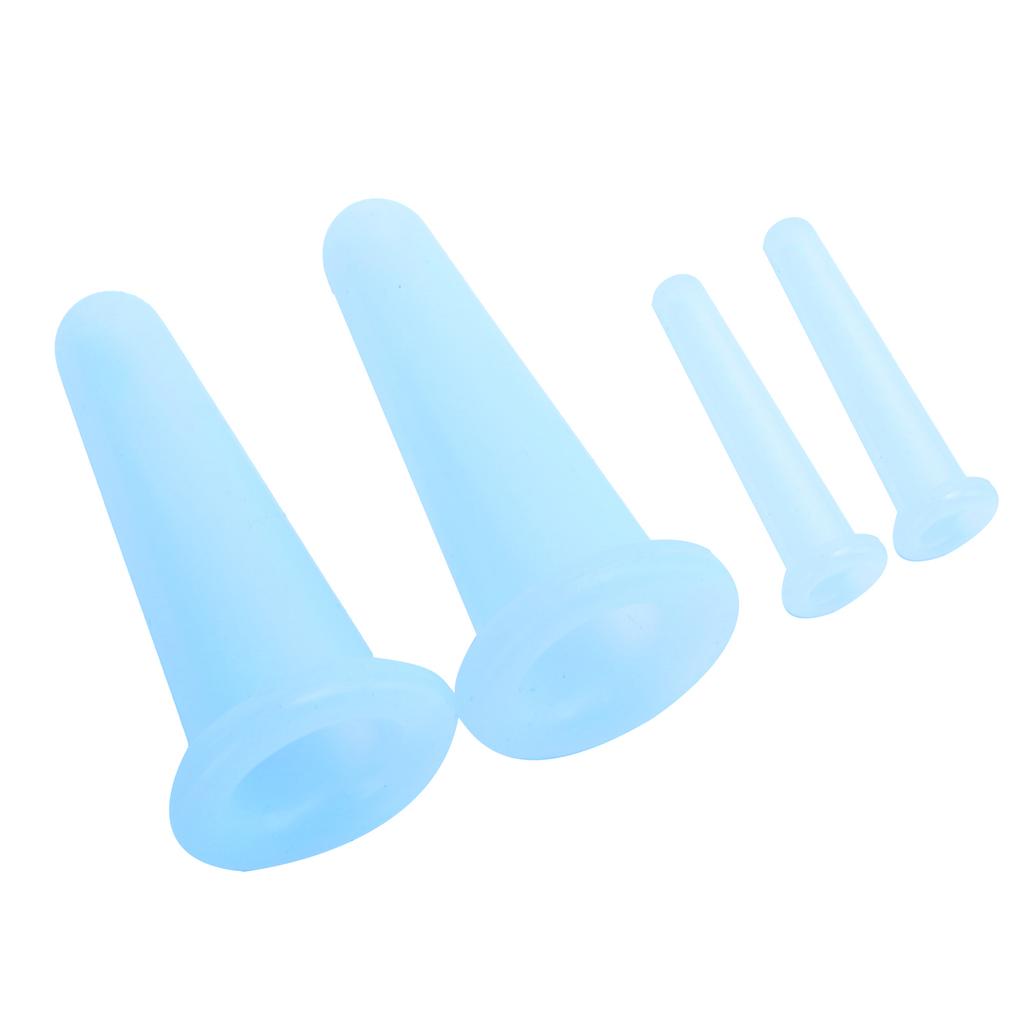 4 Stück Silikon Massagebecher Feuchtigkeitsabsorptionsglas Gesichts Schröpfbecher Körper Gesundheitspflege Blau 2 Groß 2