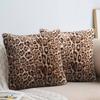 1 pièce Taie d'oreiller en peluche, Taie d'oreiller rayée imprimé léopard rétro, Coussin et dossier de canapé de salon, Housse de coussin de lit