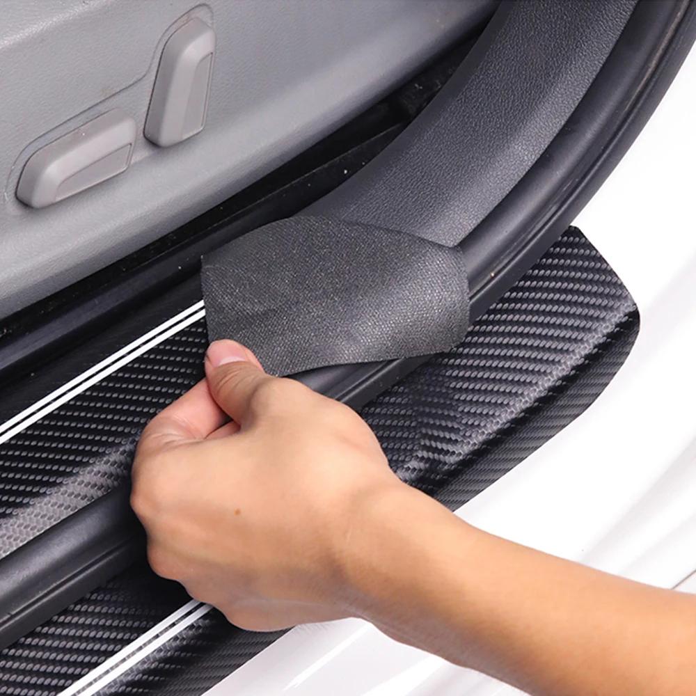 4Pcs Car Stickers Threshold Strip Carbon Fiber For BYD M6 G3 G5 T3 13 F3 F0 S6 S7 E5 E6 L3 tang yuan atto3 song Accessories