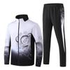 Unisex National Flag Gradient Sports Set: Spring/Autumn Stand Collar Cardigan for Training and Competition